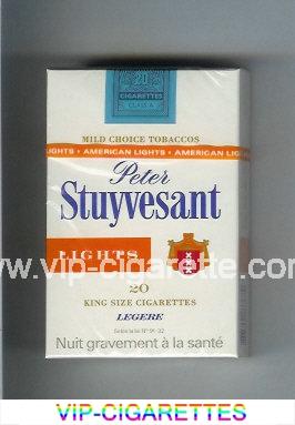 Peter Stuyvesant Lights white and orange cigarettes hard box