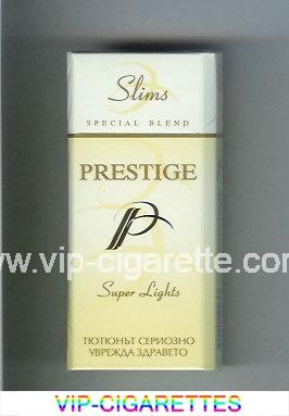 P Prestige Super Lights 100s Slims Special Blend cigarettes hard box