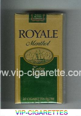 Royale Menthol 100s cigarettes gold and bright green soft box