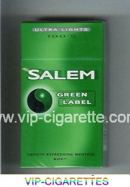 Salem Green Label Ultra Lights 100s cigarettes hard box