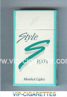Style Menthol Lights 100s cigarettes hard box