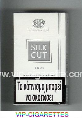 Silk Cut 100s cigarettes white and silver hard box