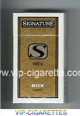Signature S Lights 100s cigarettes hard box