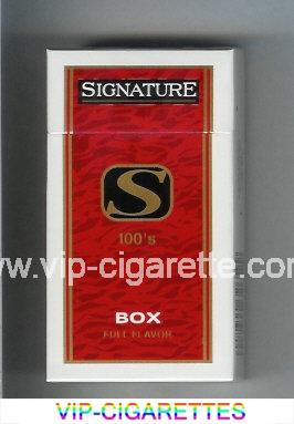 Signature S Full Flavor 100s cigarettes hard box