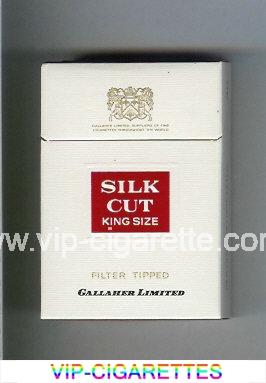 Silk Cut Filter Tipped Gallaher Limited cigarettes white and red hard box