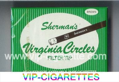 Sherman's Virginia Circles Filter Tip Brown Cigarettes wide flat hard box