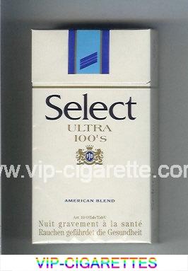 Select Ultra 100s American Blend cigarettes hard box