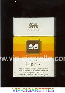 SG Ultra Lights hard box cigarettes