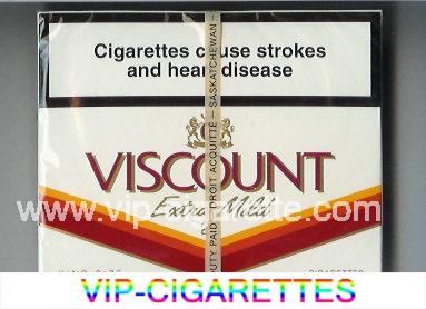 Viscount Extra Mild King Size 25s cigarettes wide flat hard box