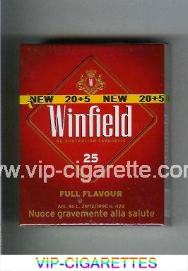 Winfield Full Flavour An Australian Favourite 25 Cigarettes red hard box